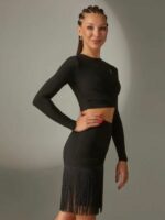 Top do Latino FD Company TP-1307 Damski – Czarna Bluzka Treningowa Crop Top