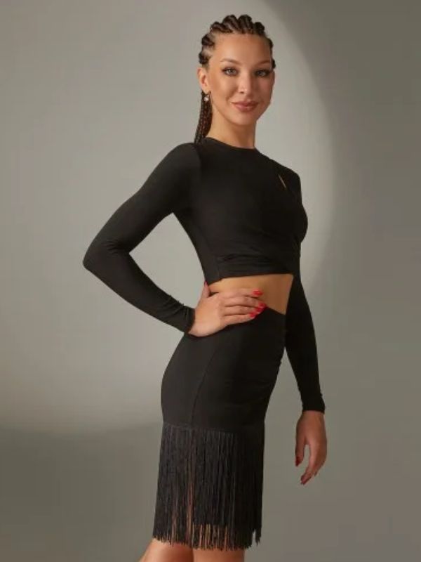 Top do Latino FD Company TP-1307 Damski – Czarna Bluzka Treningowa Crop Top