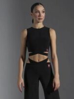 Top do Latino FD Company 1122 Damski – Czarna Bluzka Treningowa Crop Top