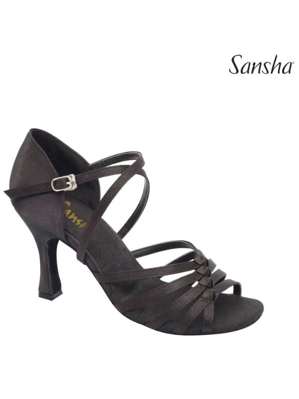 Buty do Latino Sansha Lena BR33047S Damskie – Satynowe Sandały Taneczne