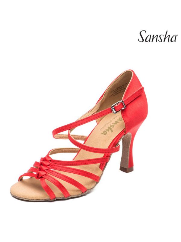 Buty do Latino Sansha Lena BR33047S Damskie – Satynowe Sandały Taneczne