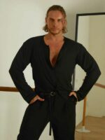 Koszula do Latino ZYM Orion N040 Męska- Czarna bluzka taneczna
