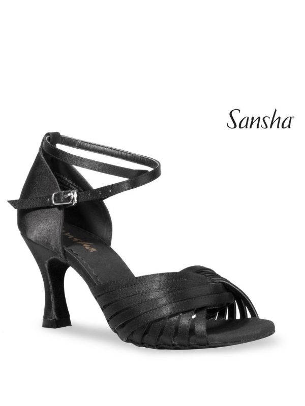 Buty do Latino Sansha Ashley BR31065S Damskie – Satynowe Sandały Taneczne