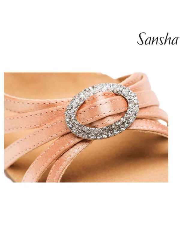 Buty do Latino Sansha Barbara BR31038S Damskie – Satynowe Sandały Taneczne