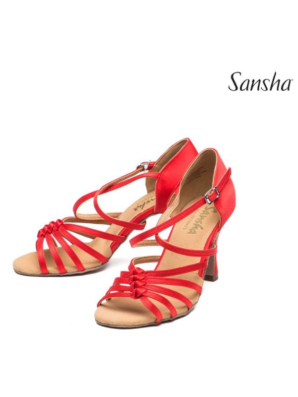 Buty do Latino Sansha Lena BR33047S Damskie – Satynowe Sandały Taneczne