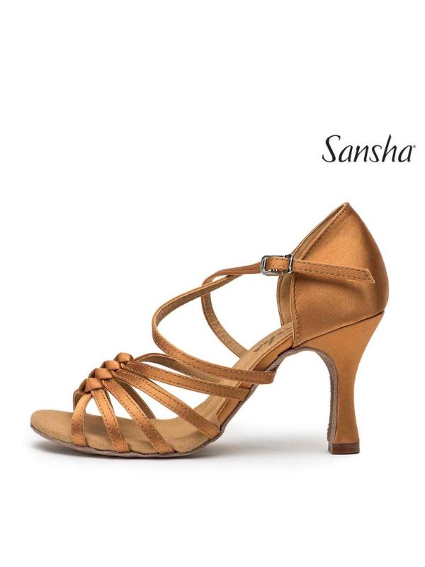 Buty do Latino Sansha Lena BR33047S Damskie – Satynowe Sandały Taneczne