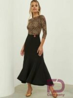 Body Damskie FD Company KU-838/2 – Brązowe Taneczne w Panterkę Animal Print