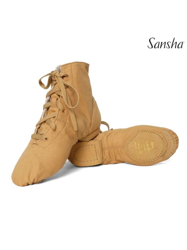 Buty do Jazzu Sansha Soho JB3C – Materiałowe Jazzówki za Kostkę