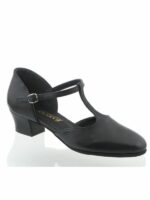Buty Hiszpańskie Baletowe Akces Dance – Czarne Skórzane Charakterki Damskie